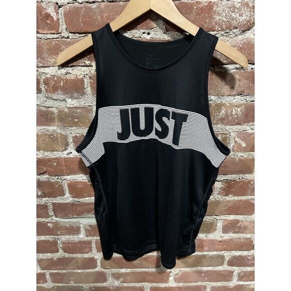 Nike Women's Dri Fit Just Do It Tank Top Sz Large Black AH6485-100 - Picture 1 of 5